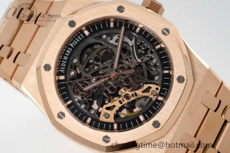 Royal Oak 41mm Openworked 15407 RG APSF 1:1 Best Edition on RG Bracelet A3132