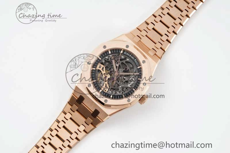 Royal Oak 41mm Openworked 15407 RG APSF 1:1 Best Edition on RG Bracelet A3132