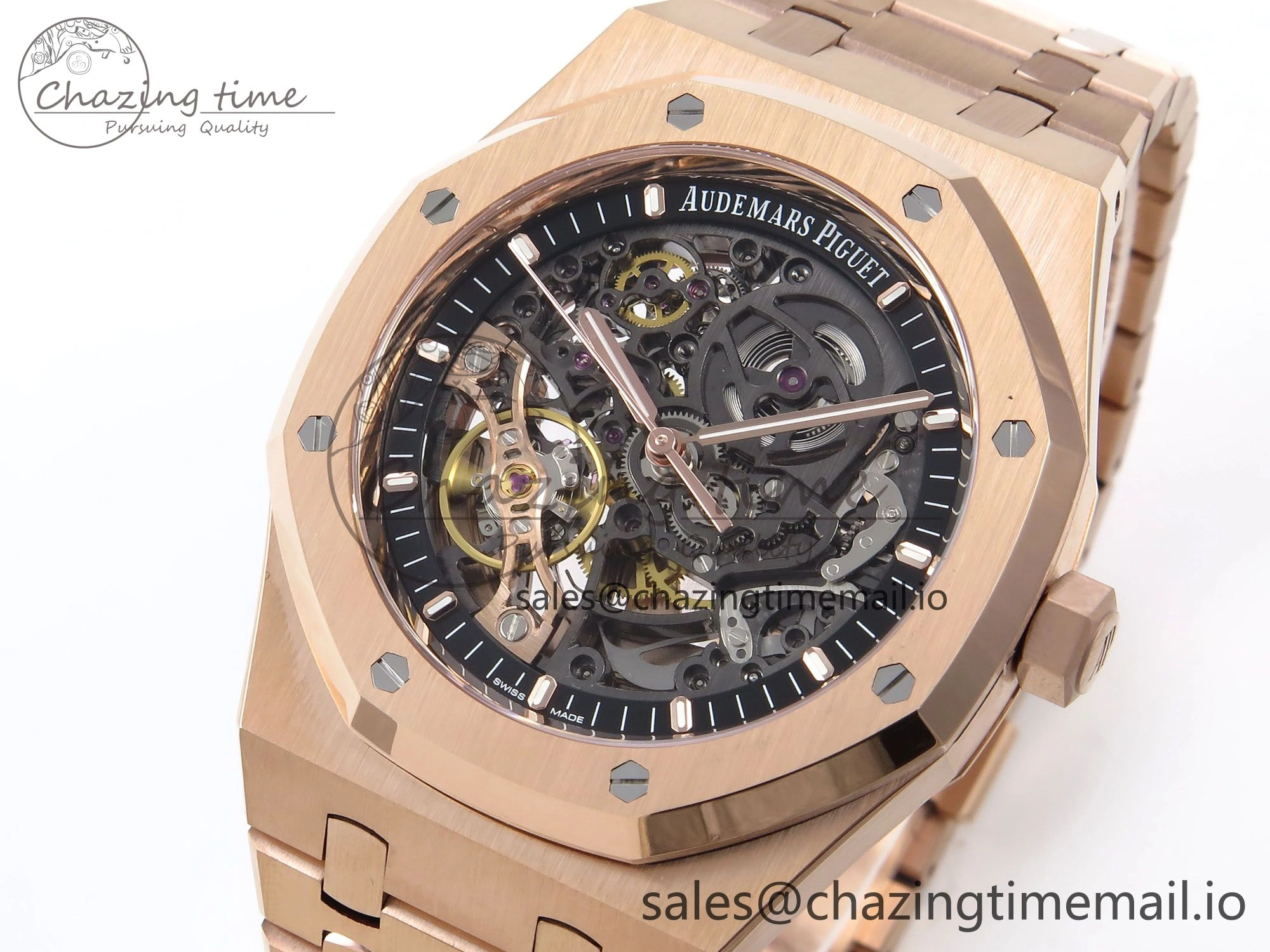 Royal Oak 41mm Openworked 15407 RG THBF 1:1 Best Edition on RG Bracelet SA3132