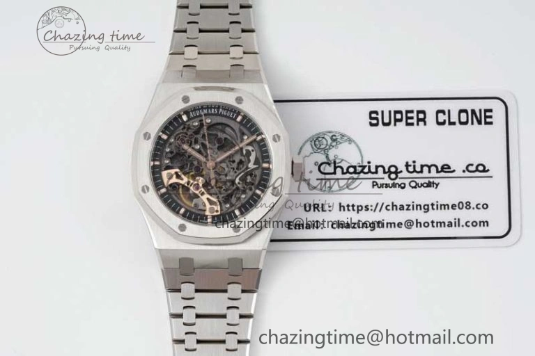 Royal Oak 41mm Openworked 15407 SS APSF 1:1 Best Edition on SS Bracelet A3132