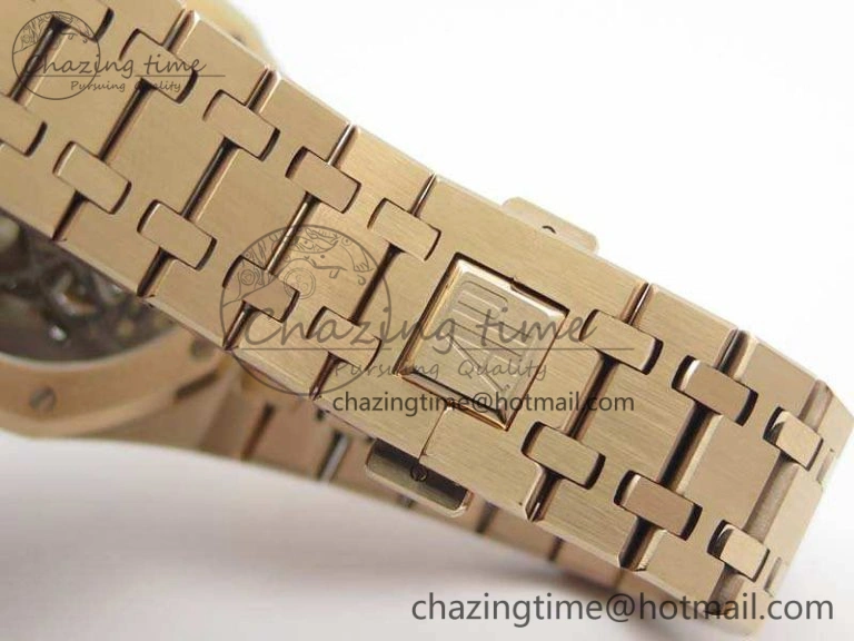 Royal Oak 41mm RG CY Best Edition Skeleton Dial On RG Bracelet FLYING TOURBY (Free Leather Strap)