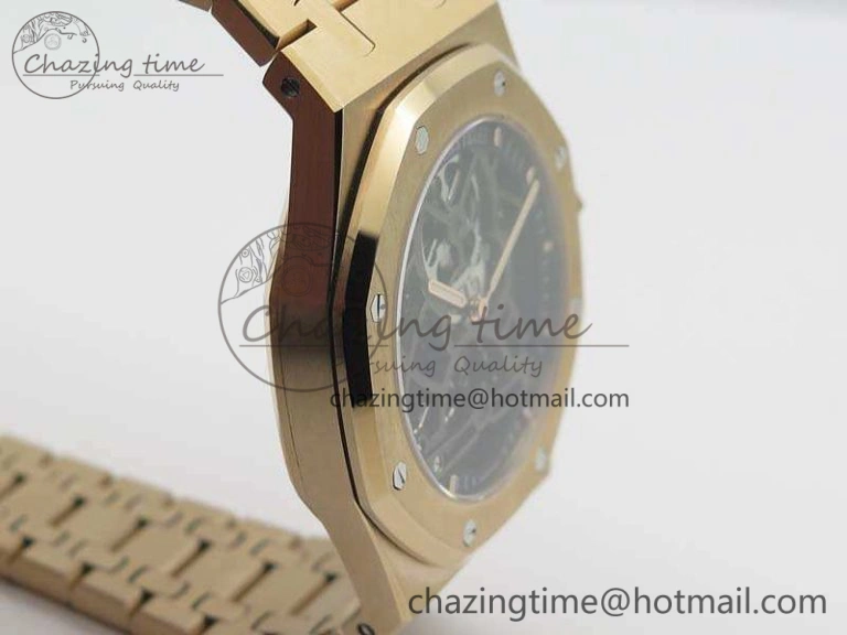 Royal Oak 41mm RG CY Best Edition Skeleton Dial On RG Bracelet FLYING TOURBY (Free Leather Strap)
