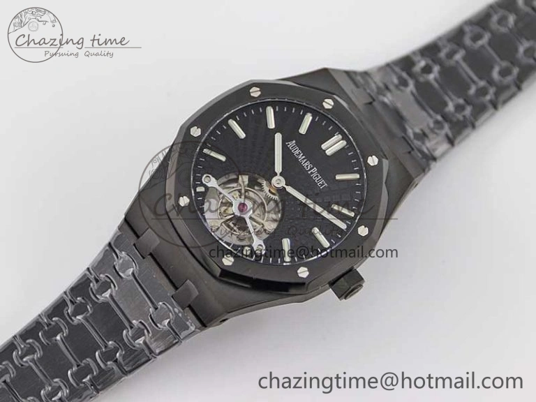 Royal Oak 41mm Tourbillon DLC R8 Best Edition Black Dial on DLC Bracelet V2