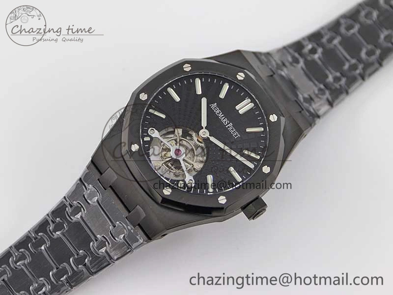 Royal Oak 41mm Tourbillon DLC R8 Best Edition Black Dial on DLC Bracelet V2