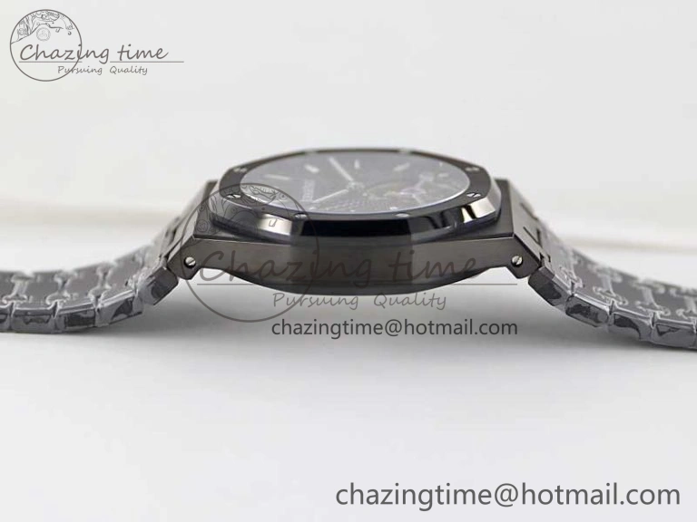 Royal Oak 41mm Tourbillon DLC R8 Best Edition Black Dial on DLC Bracelet V2