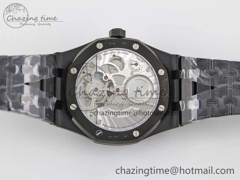 Royal Oak 41mm Tourbillon DLC R8 Best Edition Black Dial on DLC Bracelet V2