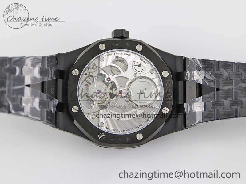 Royal Oak 41mm Tourbillon DLC R8 Best Edition Black Dial on DLC Bracelet V2