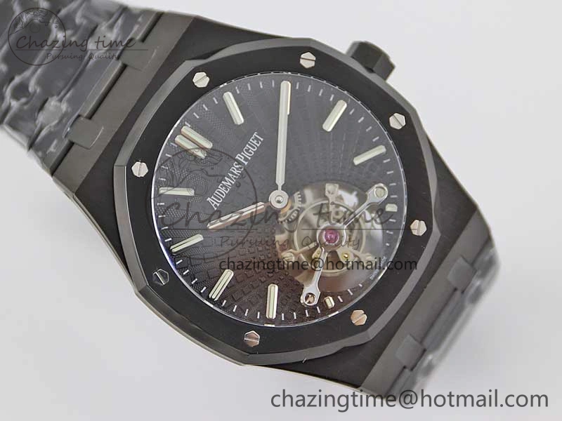 Royal Oak 41mm Tourbillon DLC R8 Best Edition Black Dial on DLC Bracelet V2