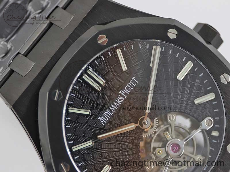 Royal Oak 41mm Tourbillon DLC R8 Best Edition Black Dial on DLC Bracelet V2