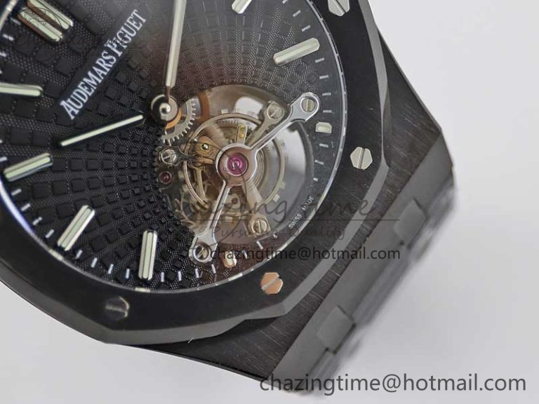 Royal Oak 41mm Tourbillon DLC R8 Best Edition Black Dial on DLC Bracelet V2