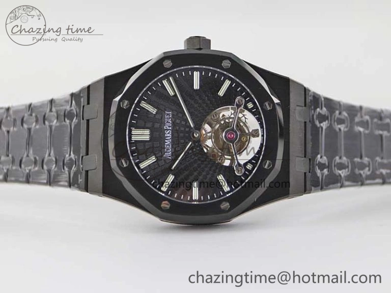 Royal Oak 41mm Tourbillon DLC R8 Best Edition Black Dial on DLC Bracelet V2