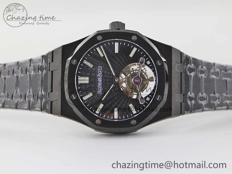 Royal Oak 41mm Tourbillon DLC R8 Best Edition Black Dial on DLC Bracelet V2