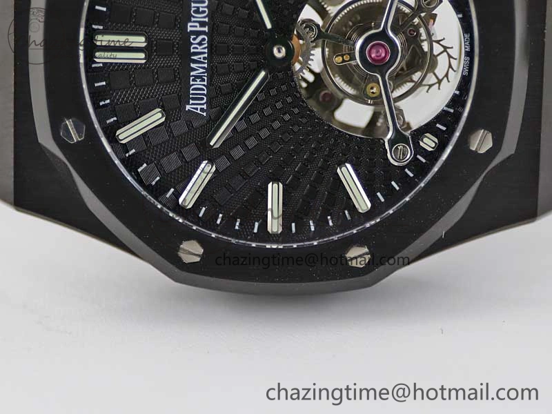 Royal Oak 41mm Tourbillon DLC R8 Best Edition Black Dial on DLC Bracelet V2