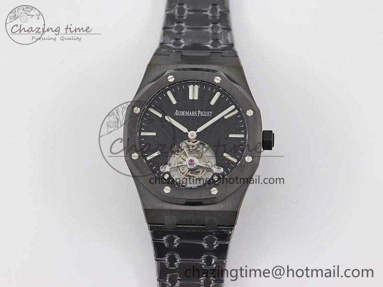 Royal Oak 41mm Tourbillon DLC R8 Best Edition Black Dial on DLC Bracelet V2
