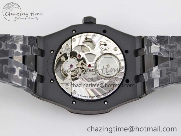 Royal Oak 41mm Tourbillon DLC R8 Best Edition Black Dial on DLC Bracelet V2