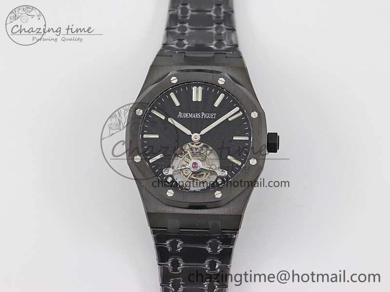 Royal Oak 41mm Tourbillon DLC R8 Best Edition Black Dial on DLC Bracelet V2