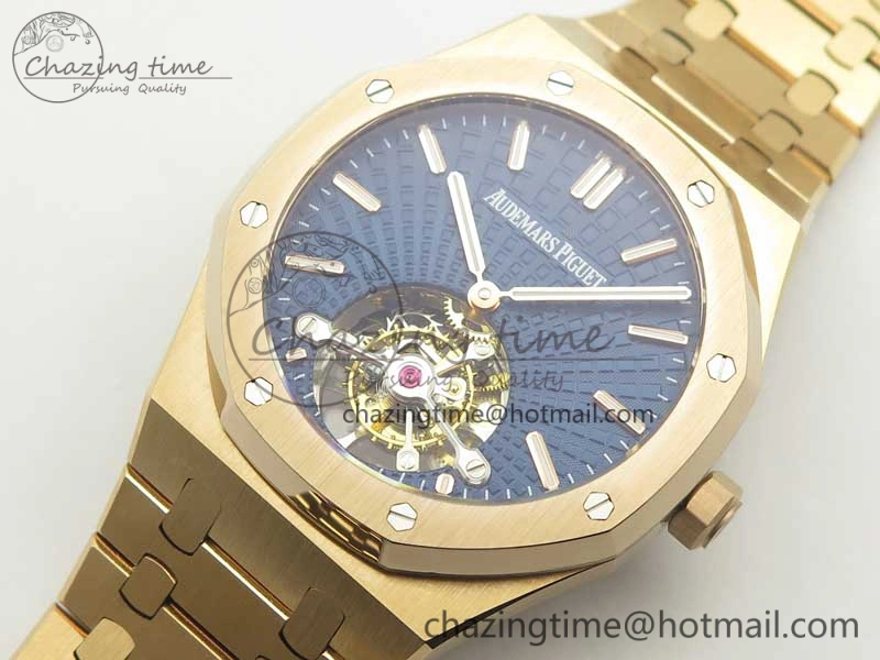 Royal Oak 41mm Tourbillon RG R8 Best Edition Blue Dial on RG Bracelet