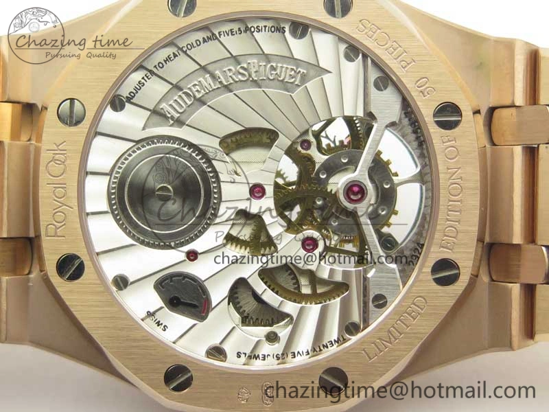 Royal Oak 41mm Tourbillon RG R8 Best Edition Blue Dial on RG Bracelet