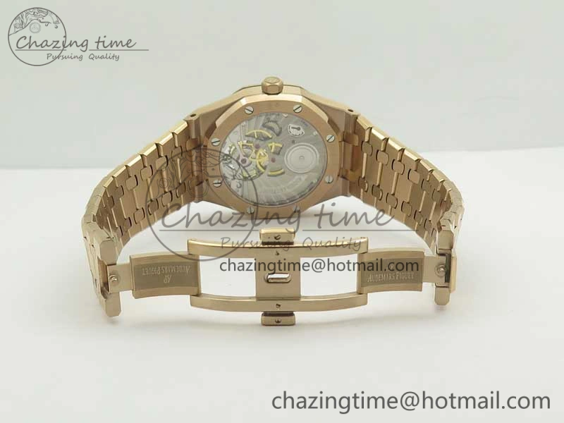 Royal Oak 41mm Tourbillon RG R8 Best Edition Blue Dial on RG Bracelet