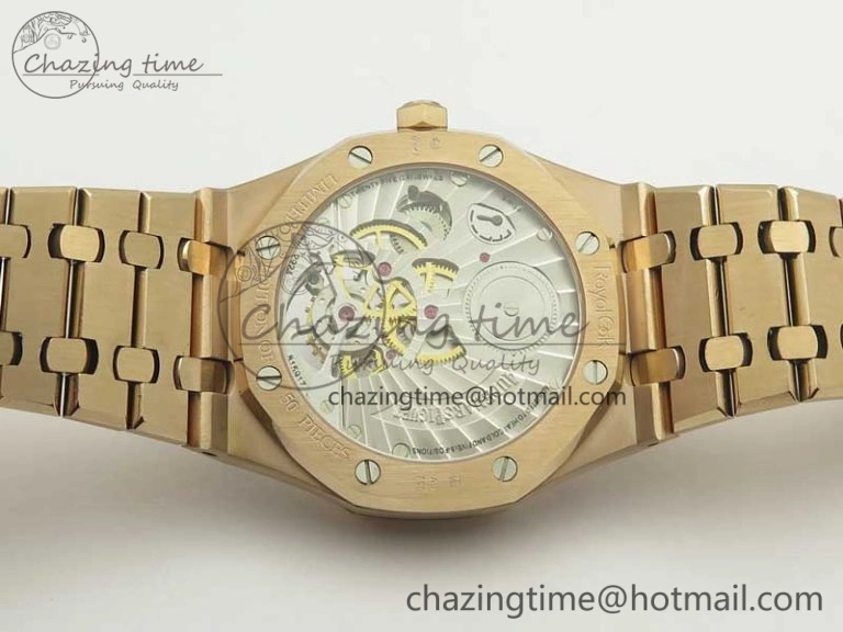 Royal Oak 41mm Tourbillon RG R8 Best Edition Blue Dial on RG Bracelet