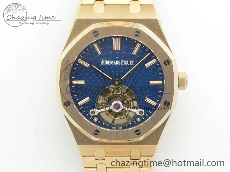 Royal Oak 41mm Tourbillon RG R8 Best Edition Blue Dial on RG Bracelet