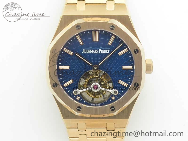 Royal Oak 41mm Tourbillon RG R8 Best Edition Blue Dial on RG Bracelet
