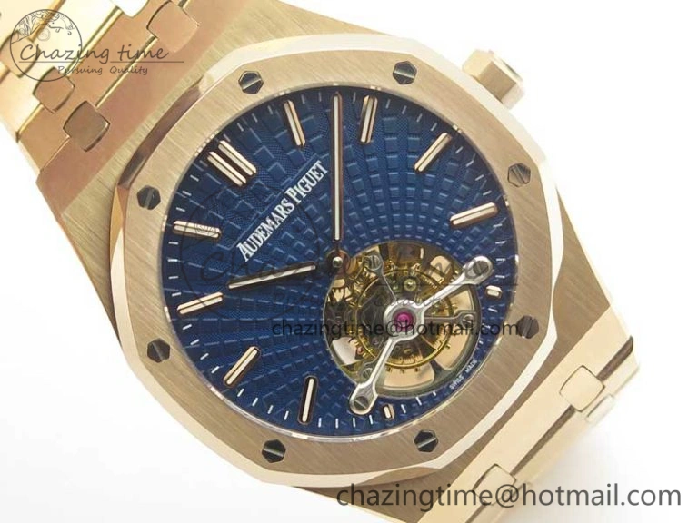 Royal Oak 41mm Tourbillon RG R8 Best Edition Blue Dial on RG Bracelet