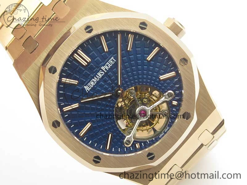 Royal Oak 41mm Tourbillon RG R8 Best Edition Blue Dial on RG Bracelet