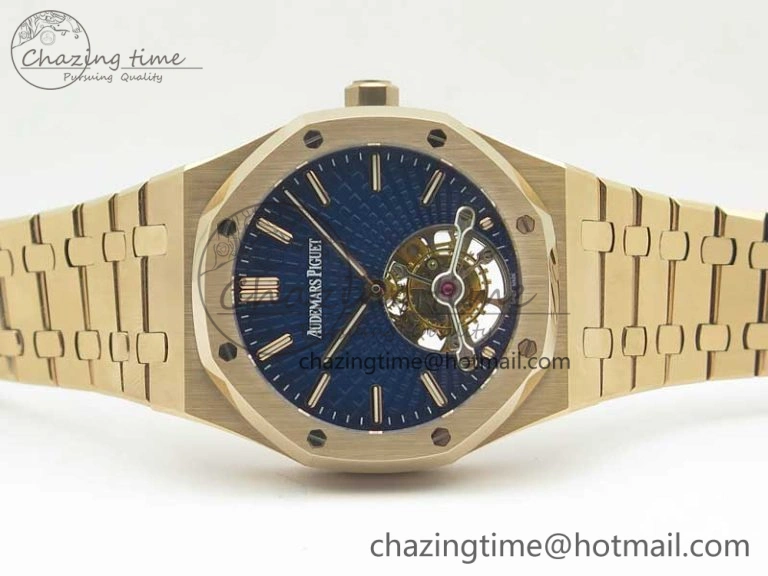 Royal Oak 41mm Tourbillon RG R8 Best Edition Blue Dial on RG Bracelet