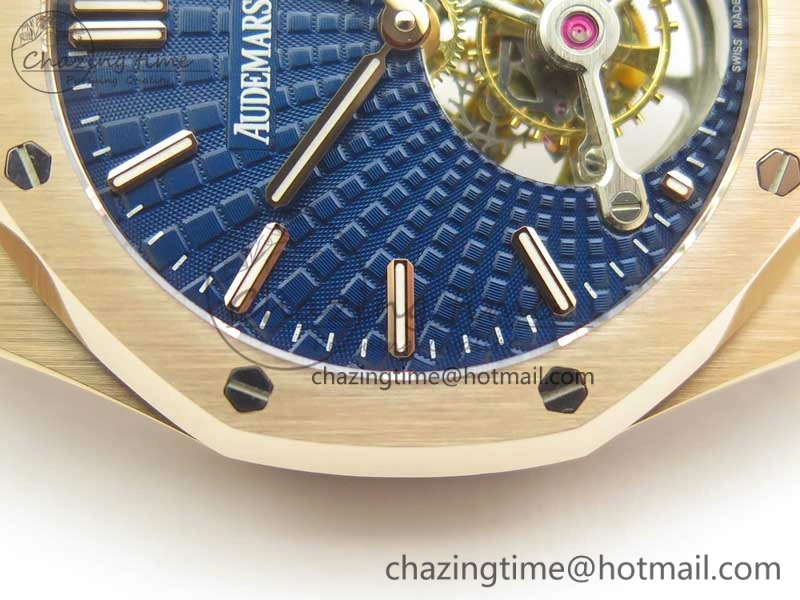 Royal Oak 41mm Tourbillon RG R8 Best Edition Blue Dial on RG Bracelet