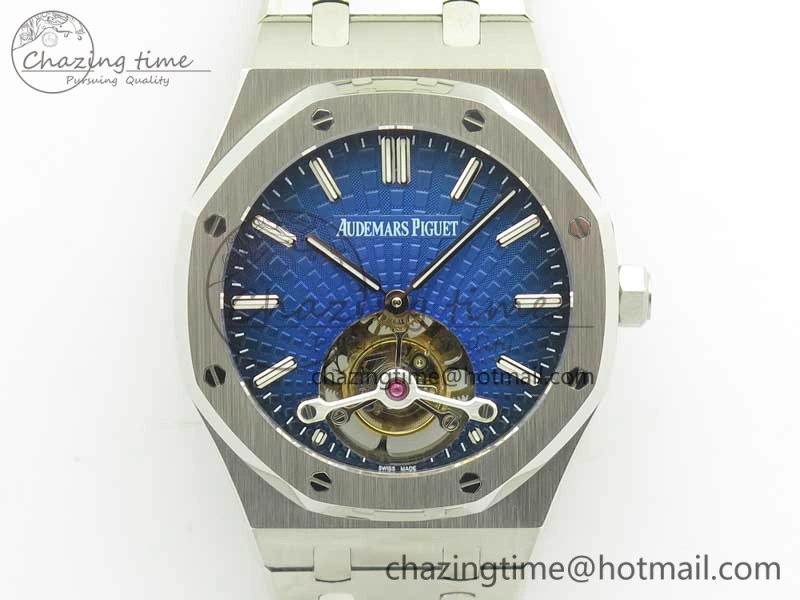 Royal Oak 41mm Tourbillon SS R8 Best Edition Blue Dial on SS Bracelet
