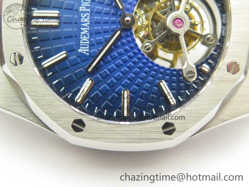 Royal Oak 41mm Tourbillon SS R8 Best Edition Blue Dial on SS Bracelet