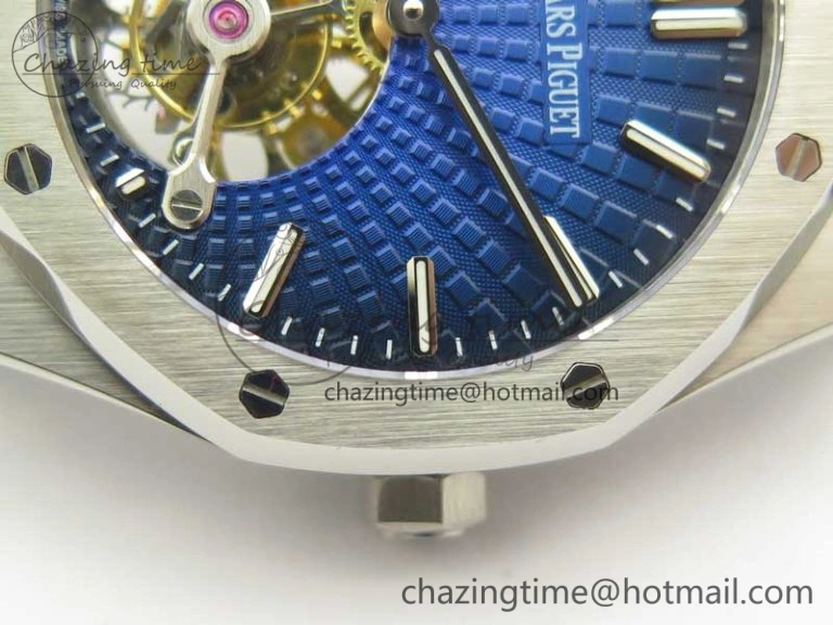 Royal Oak 41mm Tourbillon SS R8 Best Edition Blue Dial on SS Bracelet