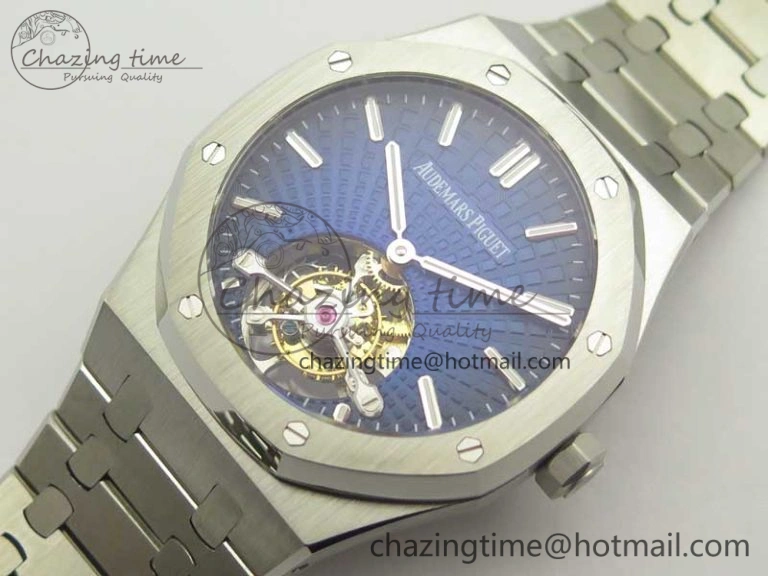 Royal Oak 41mm Tourbillon SS R8 Best Edition Blue Dial on SS Bracelet