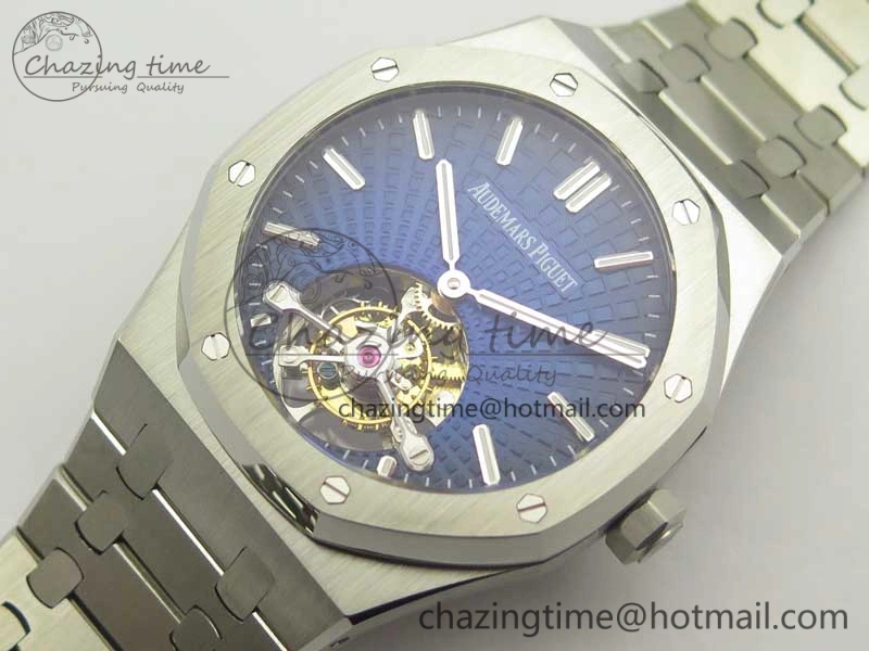 Royal Oak 41mm Tourbillon SS R8 Best Edition Blue Dial on SS Bracelet