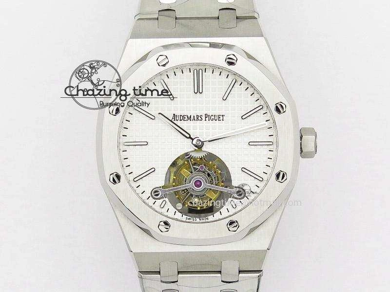 Royal Oak 41mm Tourbillon SS White Dial on SS Bracelet