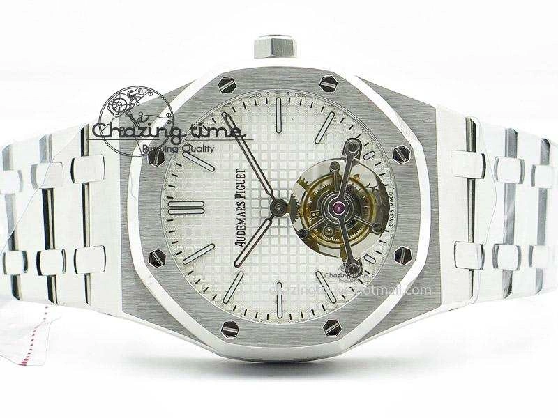 Royal Oak 41mm Tourbillon SS White Dial on SS Bracelet