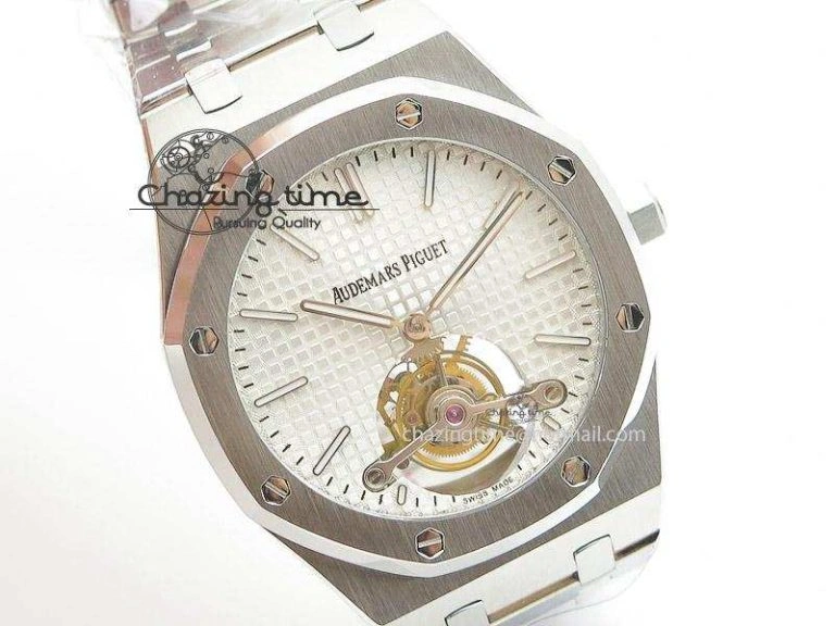 Royal Oak 41mm Tourbillon SS White Dial on SS Bracelet