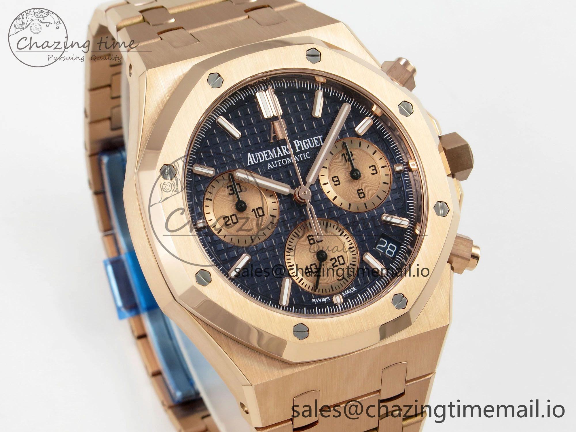 Royal Oak Chrono 26240 APSF 1:1 Best Edition Blue RG Dial on RG Bracelet SA4401 Super Clone