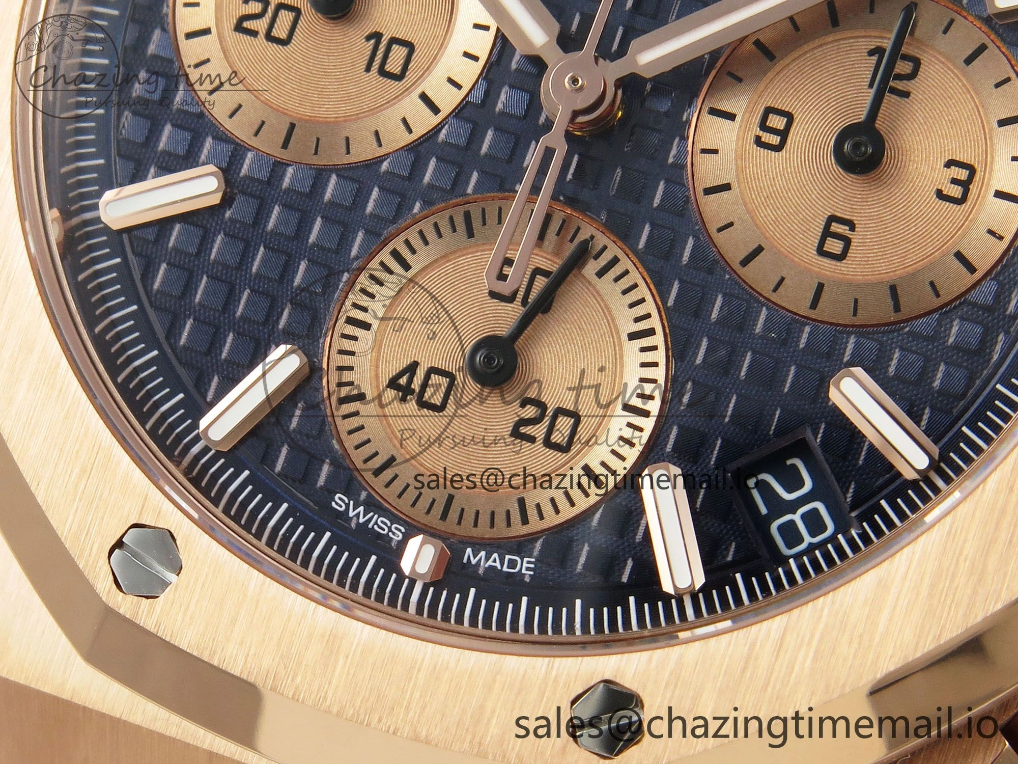Royal Oak Chrono 26240 APSF 1:1 Best Edition Blue RG Dial on RG Bracelet SA4401 Super Clone