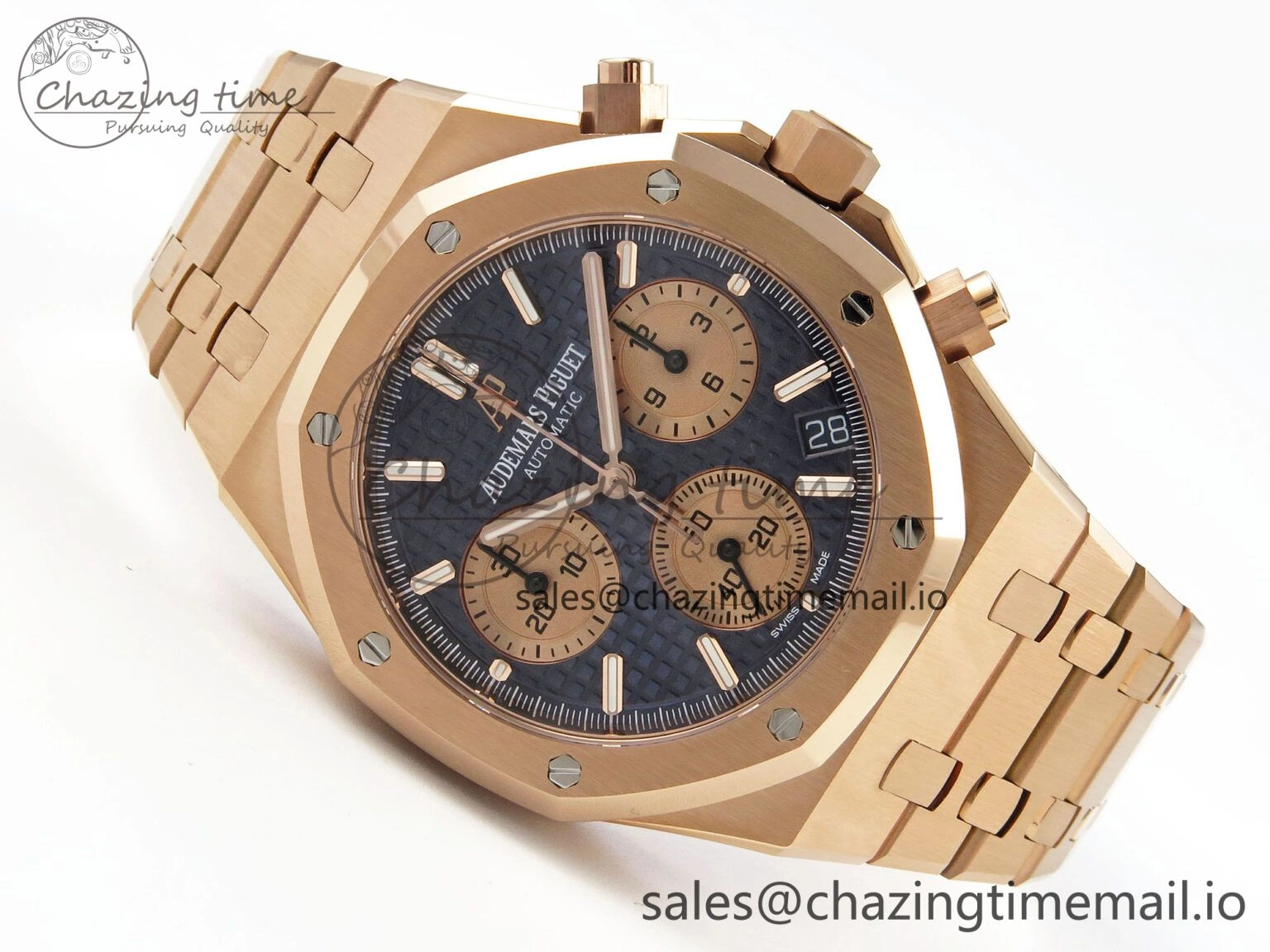 Royal Oak Chrono 26240 APSF 1:1 Best Edition Blue RG Dial on RG Bracelet SA4401 Super Clone
