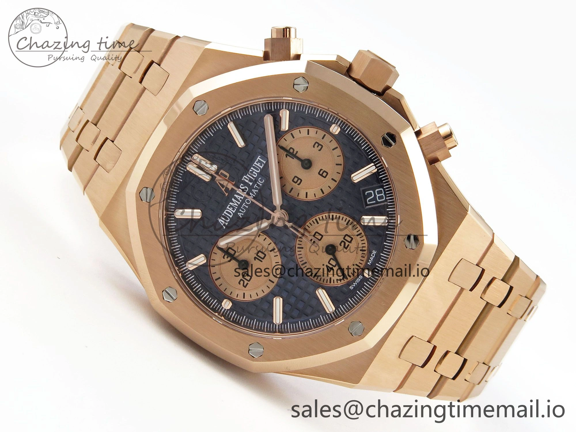 Royal Oak Chrono 26240 APSF 1:1 Best Edition Blue RG Dial on RG Bracelet SA4401 Super Clone