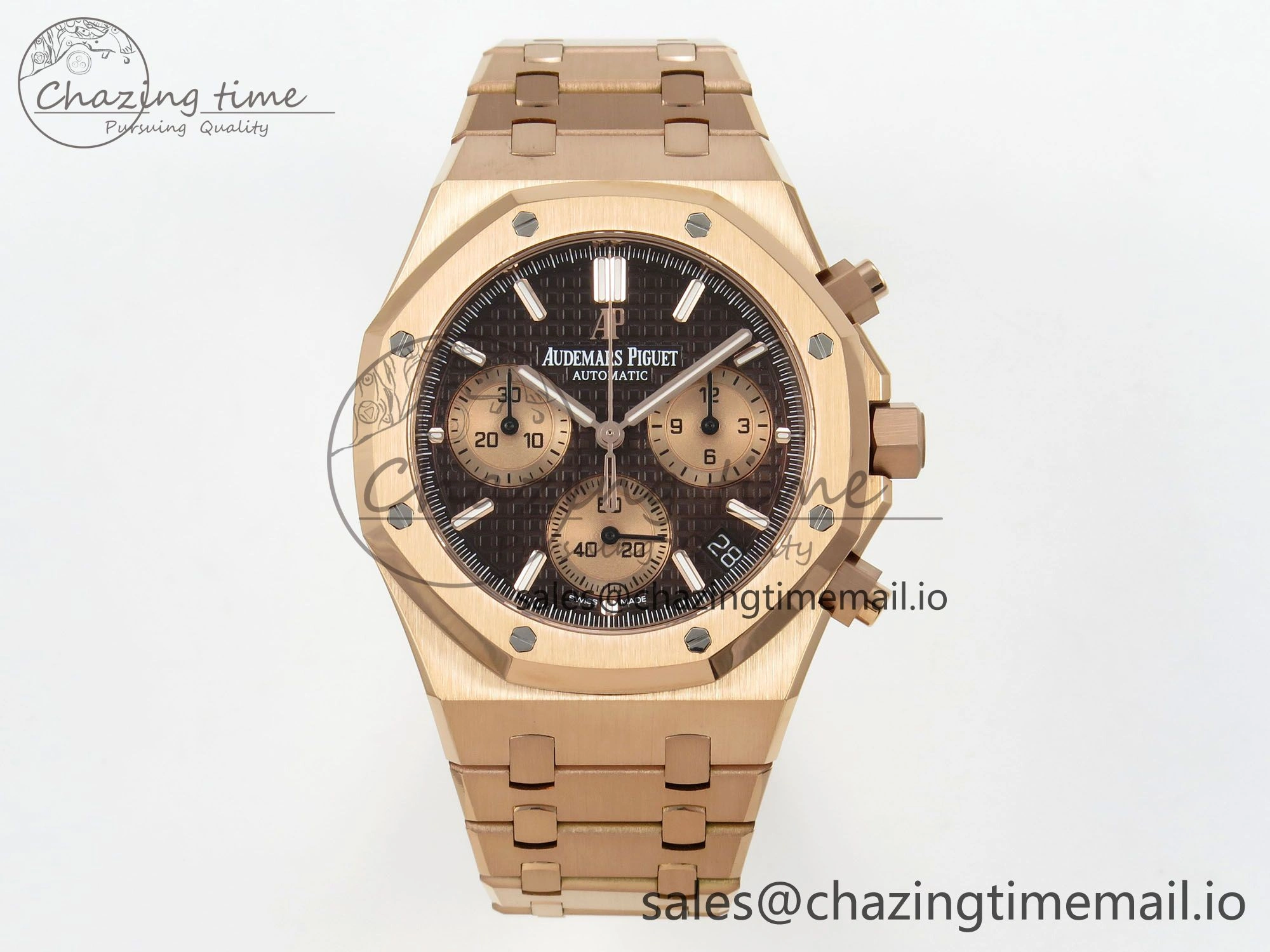 Royal Oak Chrono 26240 APSF 1:1 Best Edition Brown RG Dial on RG Bracelet SA4401 Super Clone