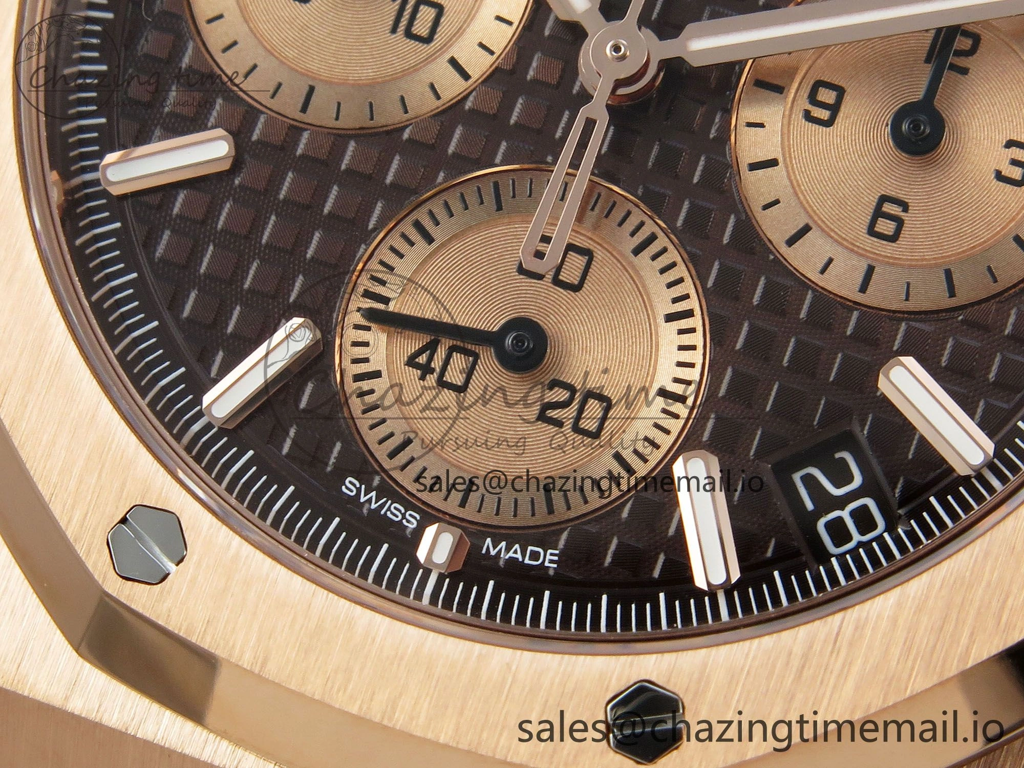 Royal Oak Chrono 26240 APSF 1:1 Best Edition Brown RG Dial on RG Bracelet SA4401 Super Clone