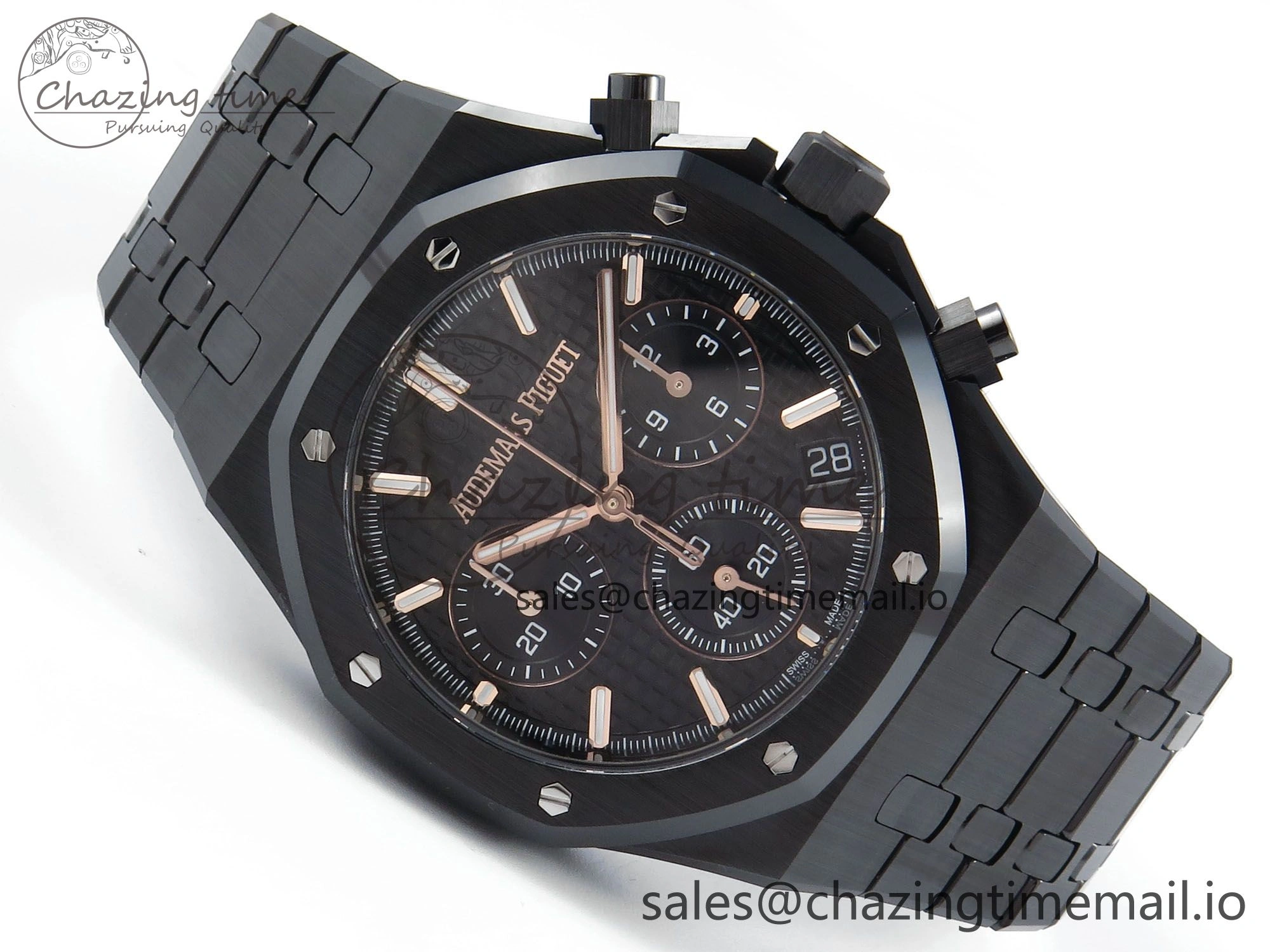 Royal Oak Chrono 26240 Black Ceramic APSF 1:1 Best Edition on Ceramic Bracelet SA4401 Super Clone