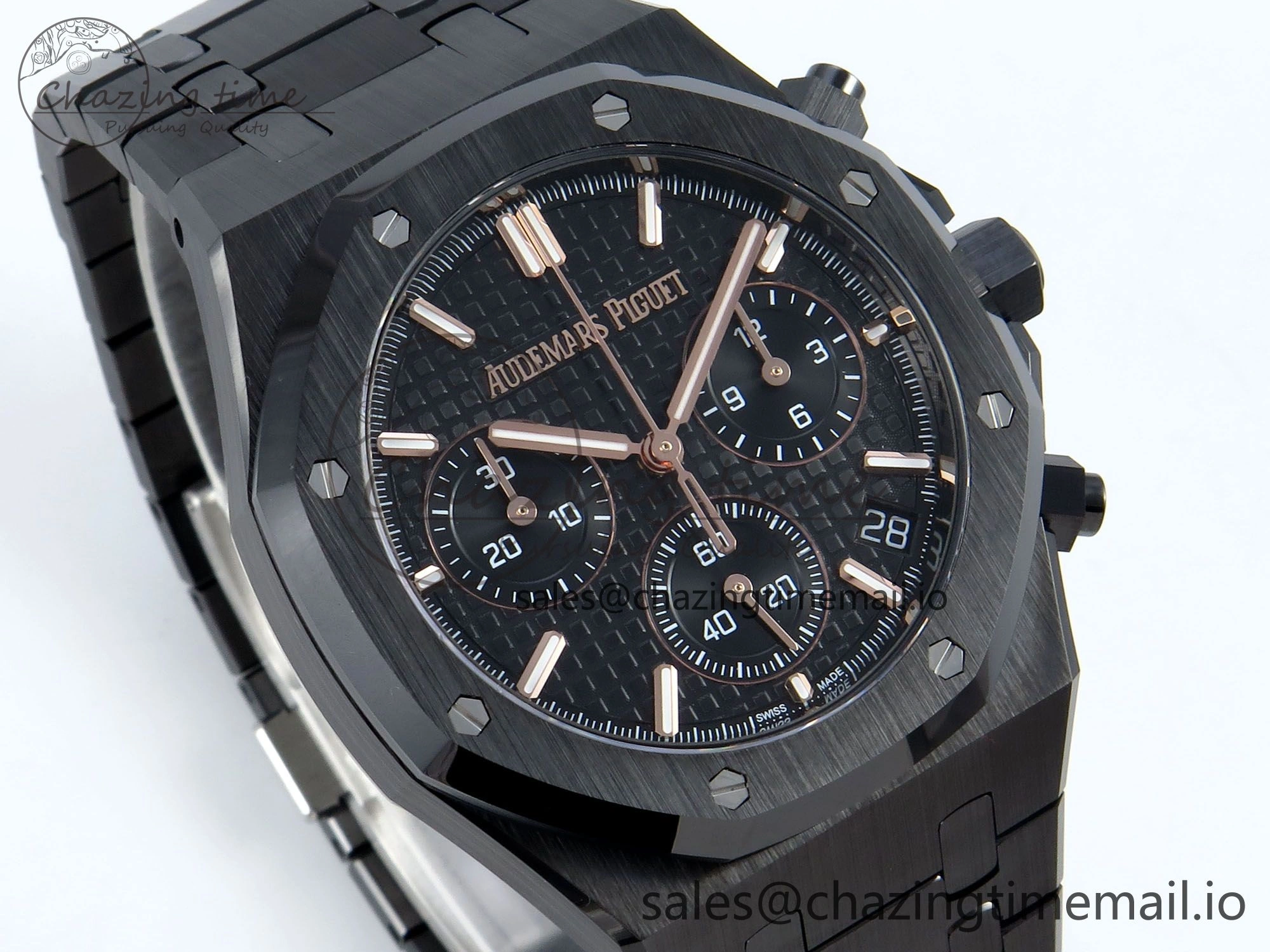 Royal Oak Chrono 26240 Black Ceramic APSF 1:1 Best Edition on Ceramic Bracelet SA4401 Super Clone
