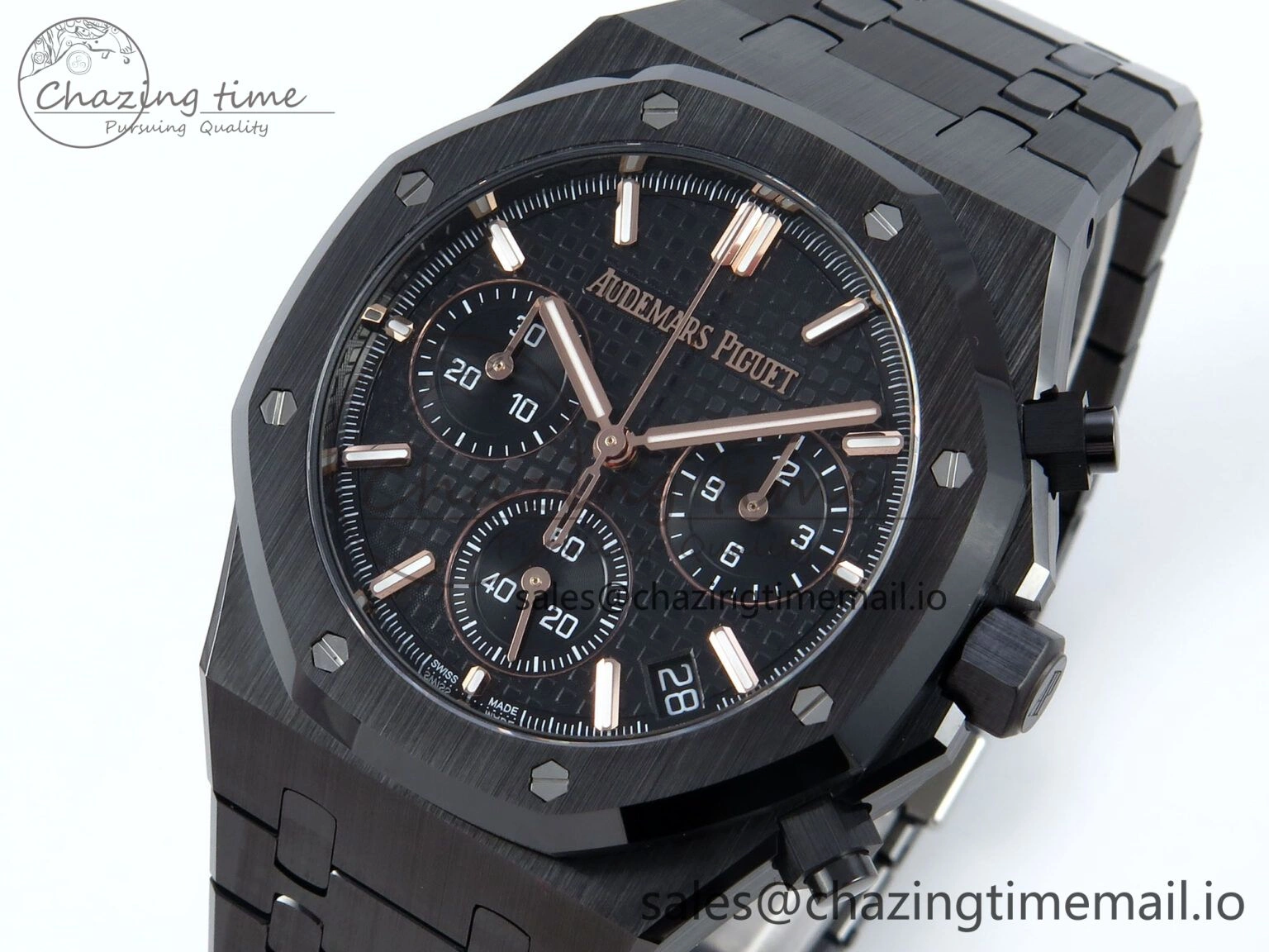 Royal Oak Chrono 26240 Black Ceramic APSF 1:1 Best Edition on Ceramic Bracelet SA4401 Super Clone