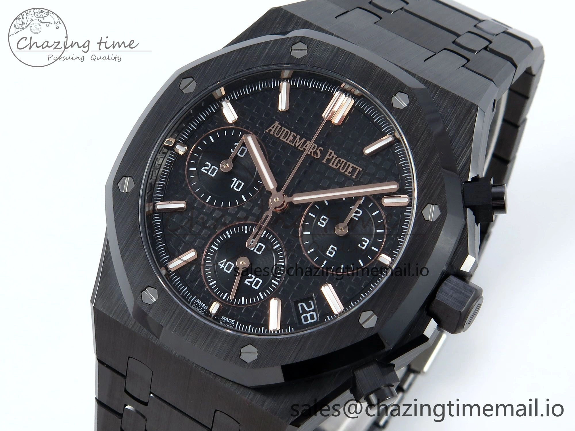 Royal Oak Chrono 26240 Black Ceramic APSF 1:1 Best Edition on Ceramic Bracelet SA4401 Super Clone