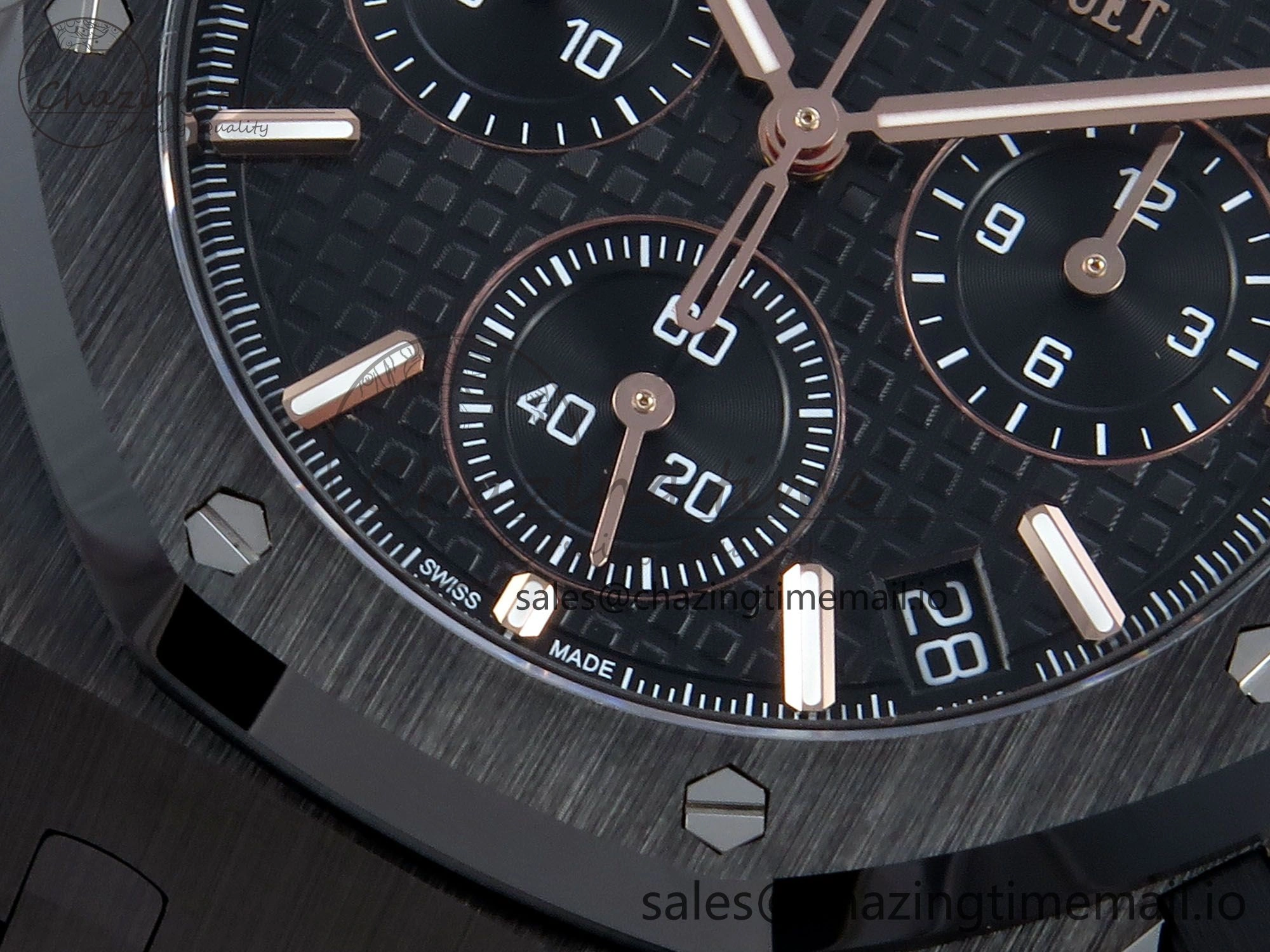 Royal Oak Chrono 26240 Black Ceramic APSF 1:1 Best Edition on Ceramic Bracelet SA4401 Super Clone