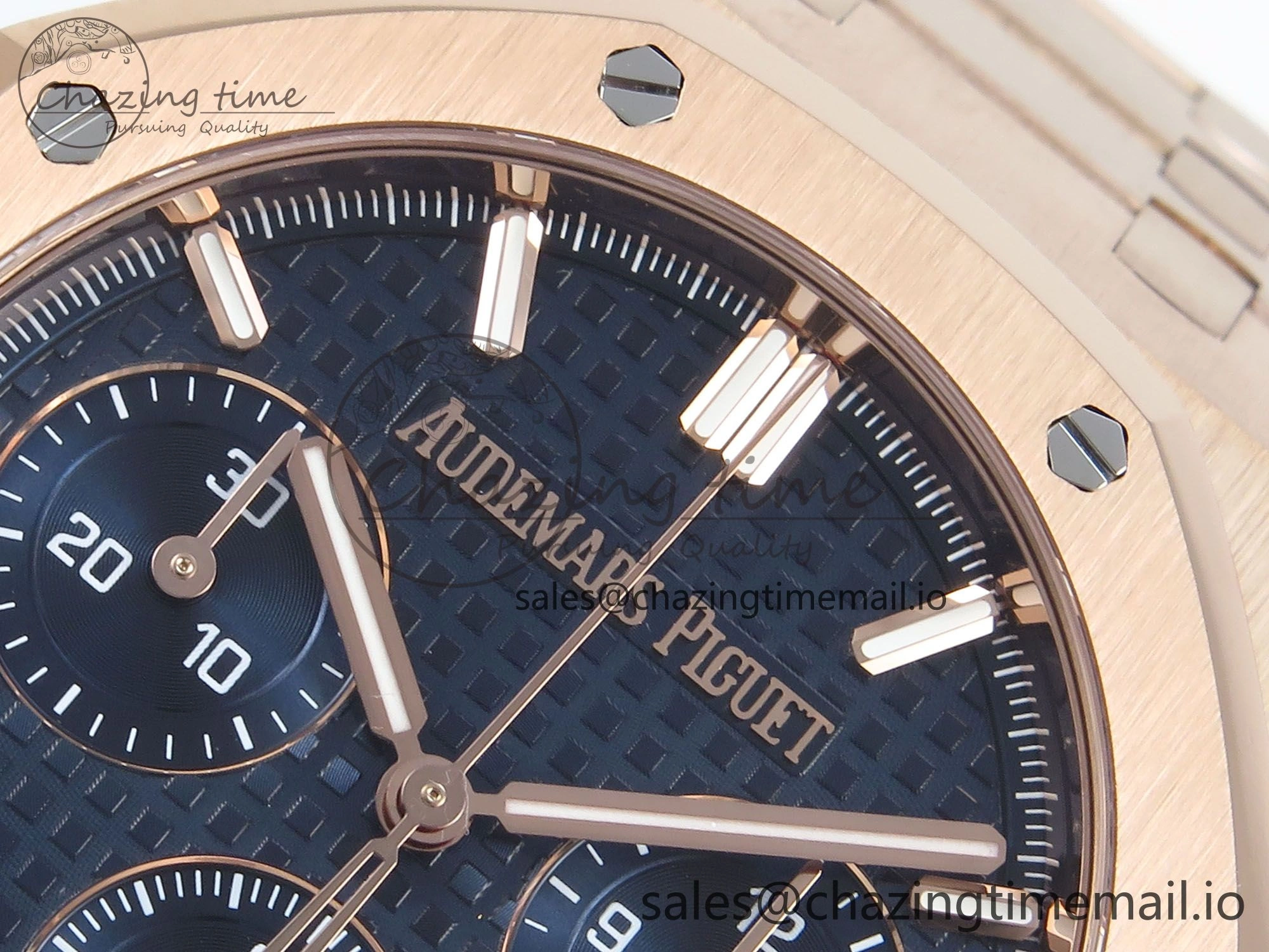 Royal Oak Chrono 26240 RG APSF 1:1 Best Edition Blue Dial on RG Bracelet SA4401 Super Clone